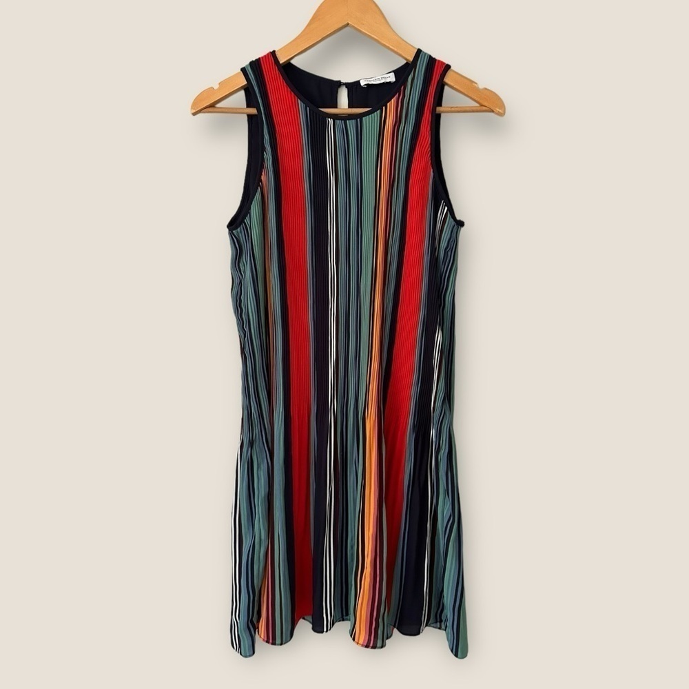 Caroline Belle Striped Pleated Dress